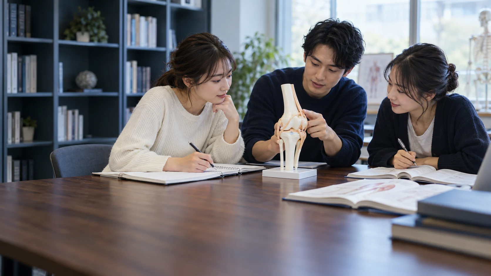 机で図解を見ながら学ぶ成人の学生たちのイメージ